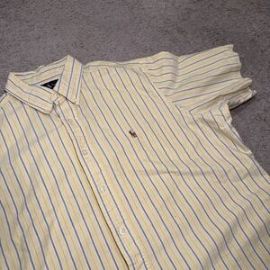 Polo‎ Ralph Lauren Shirt Mens Size XL Classic Fit Dress Yellow Blue Striped